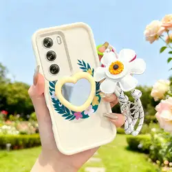 Vibrant Garland Phone Case Set with Lanyard and Craft Embellishments for OPPO Reno14 F (WHITE)