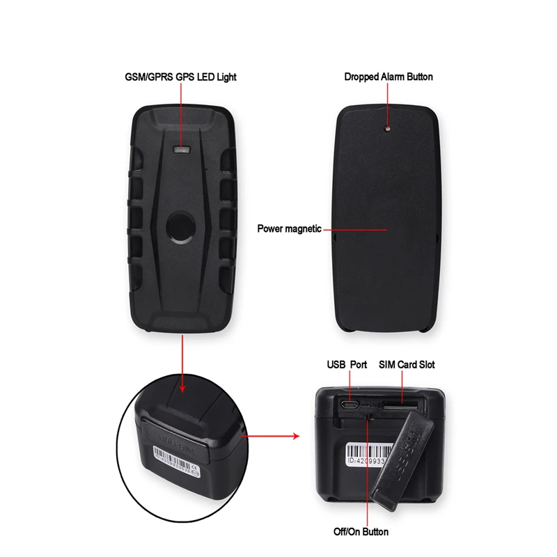 방수 GPS 추적기 차량 추적기, 3G GPS 로케이터 추적기, 자석 낙하 충격 경보, LK209C, 20000mAh, 240 일 대기