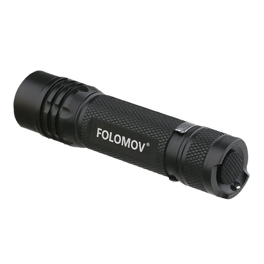 Folomov 18650S 900 루멘 EDC 손전등 18650 배터리, USB 충전식 미니 컴팩트, 9 가지 모드 LED 토치, 야외 캠핑 하이킹