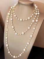 Longue lettre de perle multicouche gland pull chaîne collier bijoux pour les femmes 3