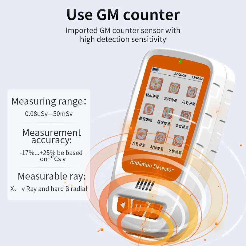 Geiger Counter Nuclear Radiation Detector Personal Dosimeter X-ray Beta Gamma Detector LCD Radioactive Tester Marble Tool radiation detector geiger counter