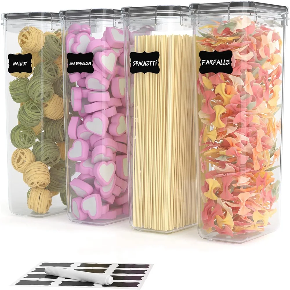 Pasta Containers, 4 Pk 2.8L Airtight Food Storage Containers, Spaghetti Containers for Pantry Organization and Storage, Kitchen 2