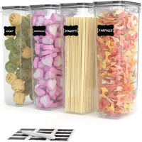 Pasta Containers, 4 Pk 2.8L Airtight Food Storage Containers, Spaghetti Containers for Pantry Organization and Storage, Kitchen 2