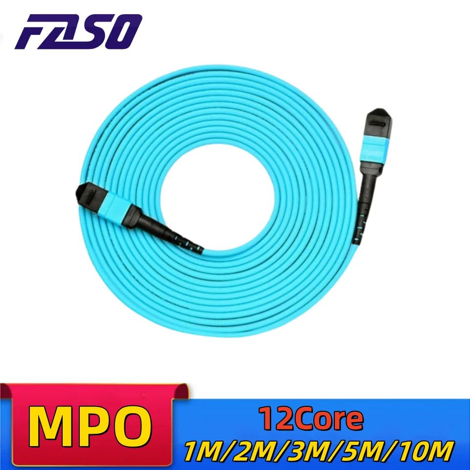 40Gb/100Gb SFP+ Fiber Optic Cable MPO/MTP to MPO 12Fibers Female OM3 Type B Fiber Patch Cord 1/2/3/5/10M Fiber Network Cable