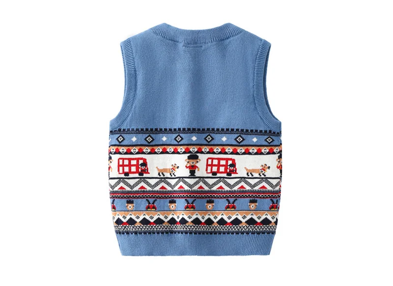 Boys Knit Vest Spanish Children Clothes Kids Knitted Sweater Sleeveless Baby Girl Jumper Autumn 2023 Newborn Pullover Clothes