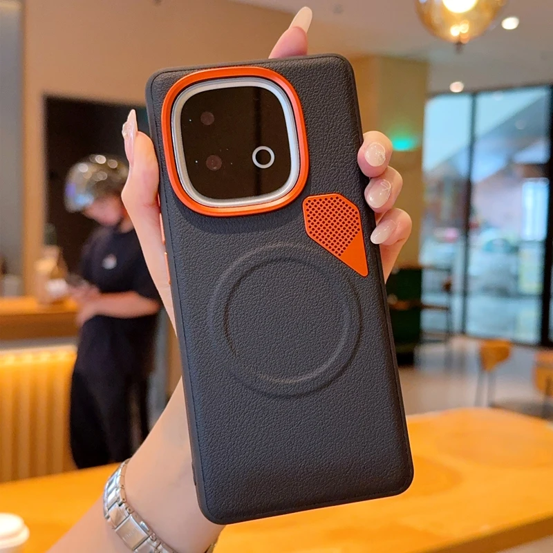 ELVEV Magnetic Luxury PU Leather Dropproof Phone Case with Heat Dissipation