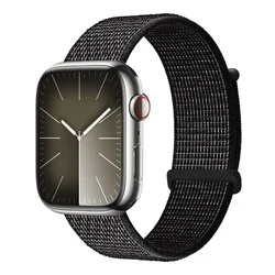 Premium Nylon Braided Loop Strap for Serise 11 10 46mm (Reflective black)
