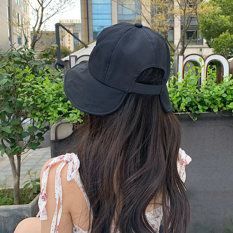 Sun protection hat Women's Summer Cotton Bucket Hat Outdoor Beach Adjustable Solid Color Fisherman