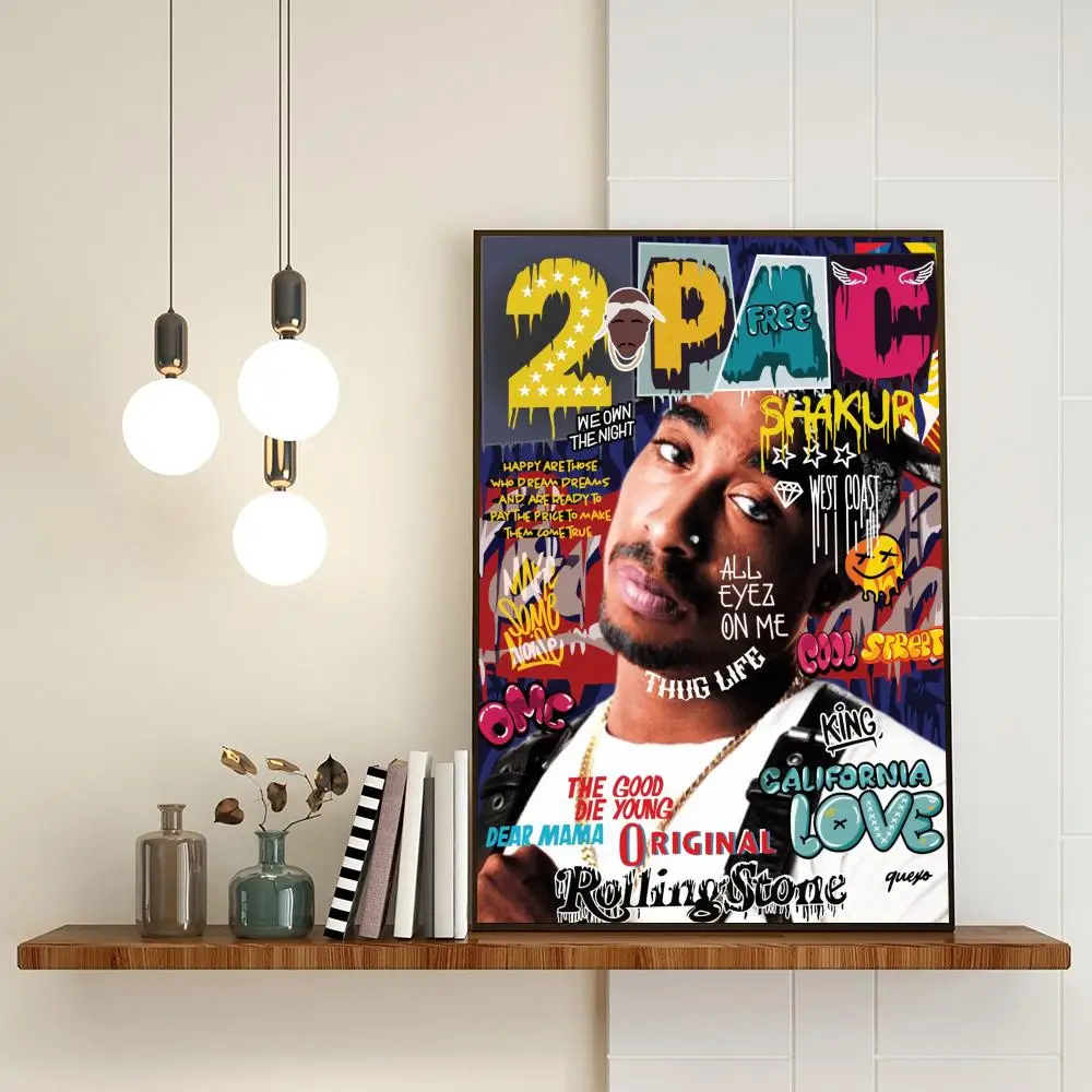 ポスターに有名なヒップホップラッパー2pac,プリントスター,HD