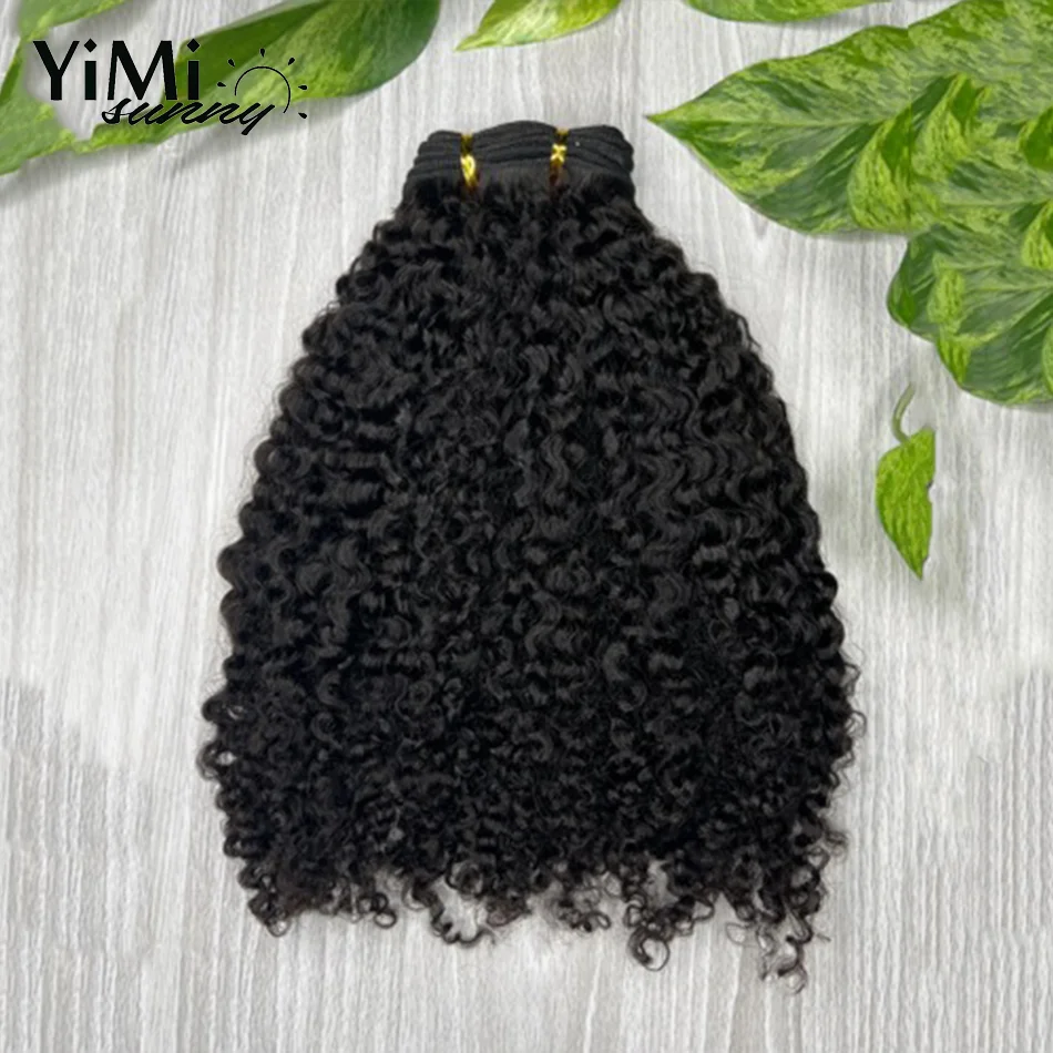 3/4 Pc Raw Burmese Kinky Curly Humna Hair Bundles Deals For Woman Unprocessed Extension Weft Make Full Head For Women Yimisunny