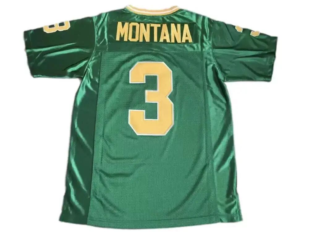 Kids Notre Dame Fighting Irish 3 Joe Montana 30th Anniversary Green NCAA Jerseys