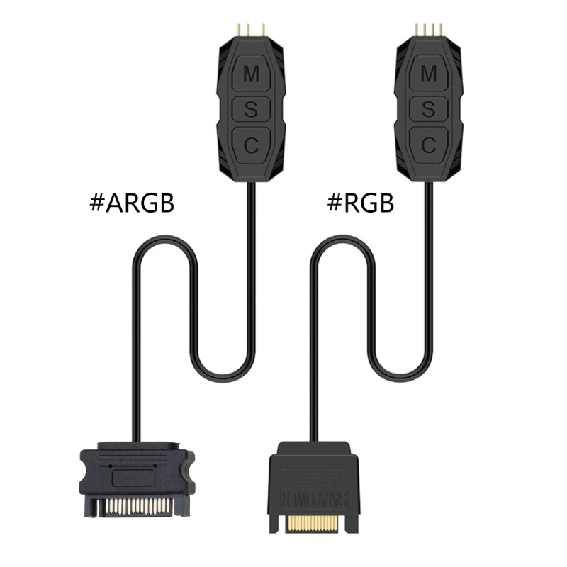 PWM 팬 온도 제어 컴퓨터 ARGB 조명 어댑터 5V 3핀 ARGB/12V 4핀 RGB 마더보드 팬 속도 컨트롤러