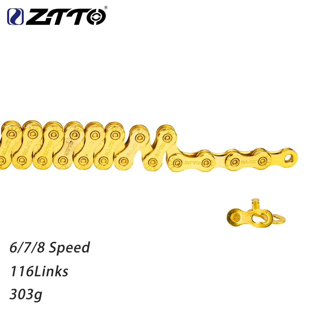 LOUVINI　チェーンのみ ZTTO MTB ロードバイクゴールドチェーン 6/7/8s 9s 10s 11s 12s