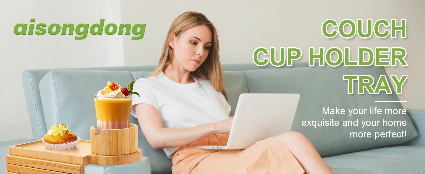 Couch Cup Holder Tray
