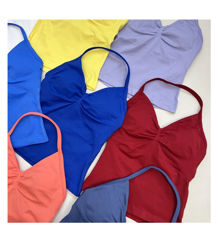 Women Seamless Sports Vest Sexy Yoga Tank Top Fitness Top for Gym Cross Straps Camisole Bra Running sports bra womens bras sports underwear gym top gym tank top womens camisole top sports tank top women undershirt