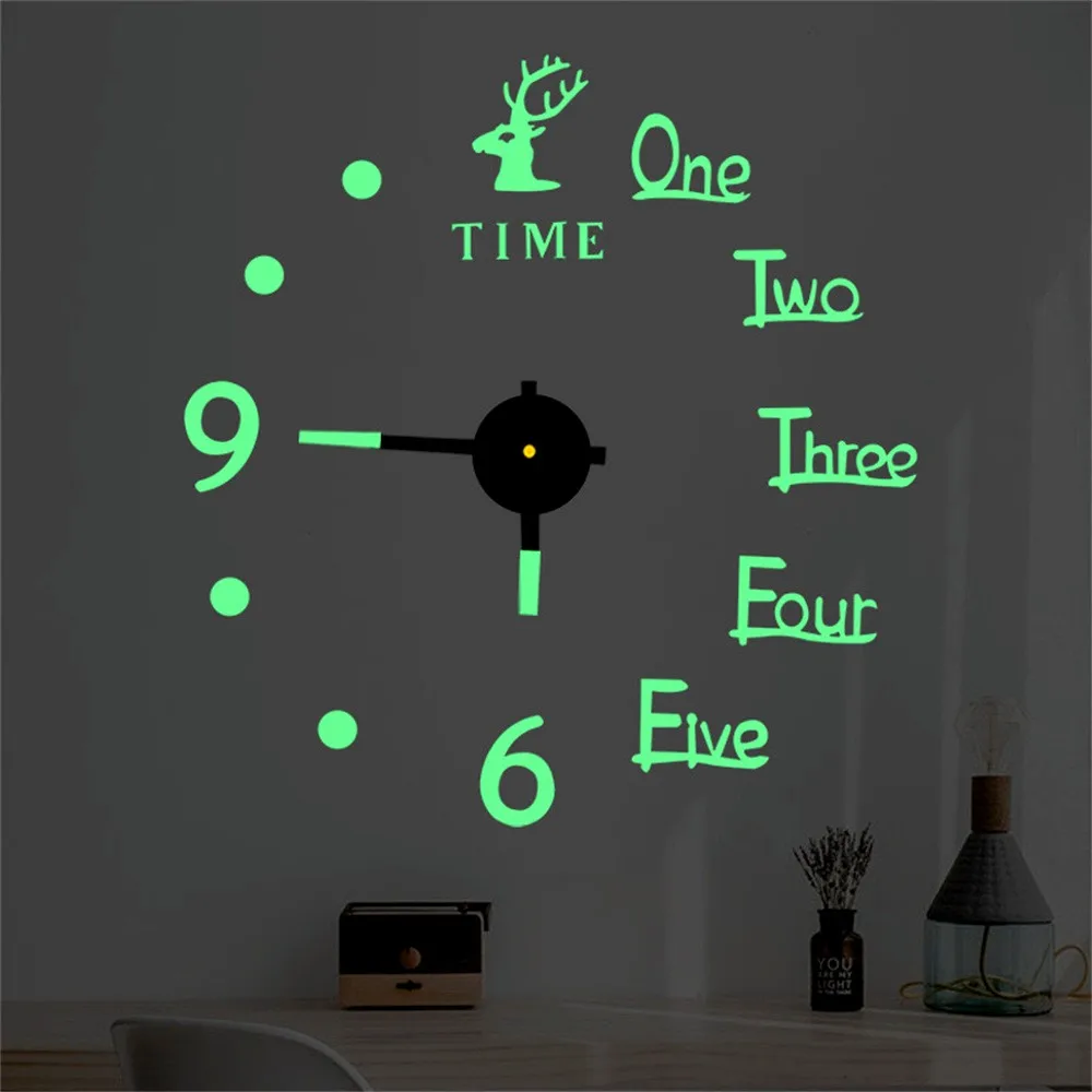 Luminous Wall Clock Large Watch Horloge Murale 3d Diy Acrylic Mirror Stickers Quartz Duvar Saat Klock Modern Mute Alarm Clock wall clock 3d wall clock 3d number wall clock
