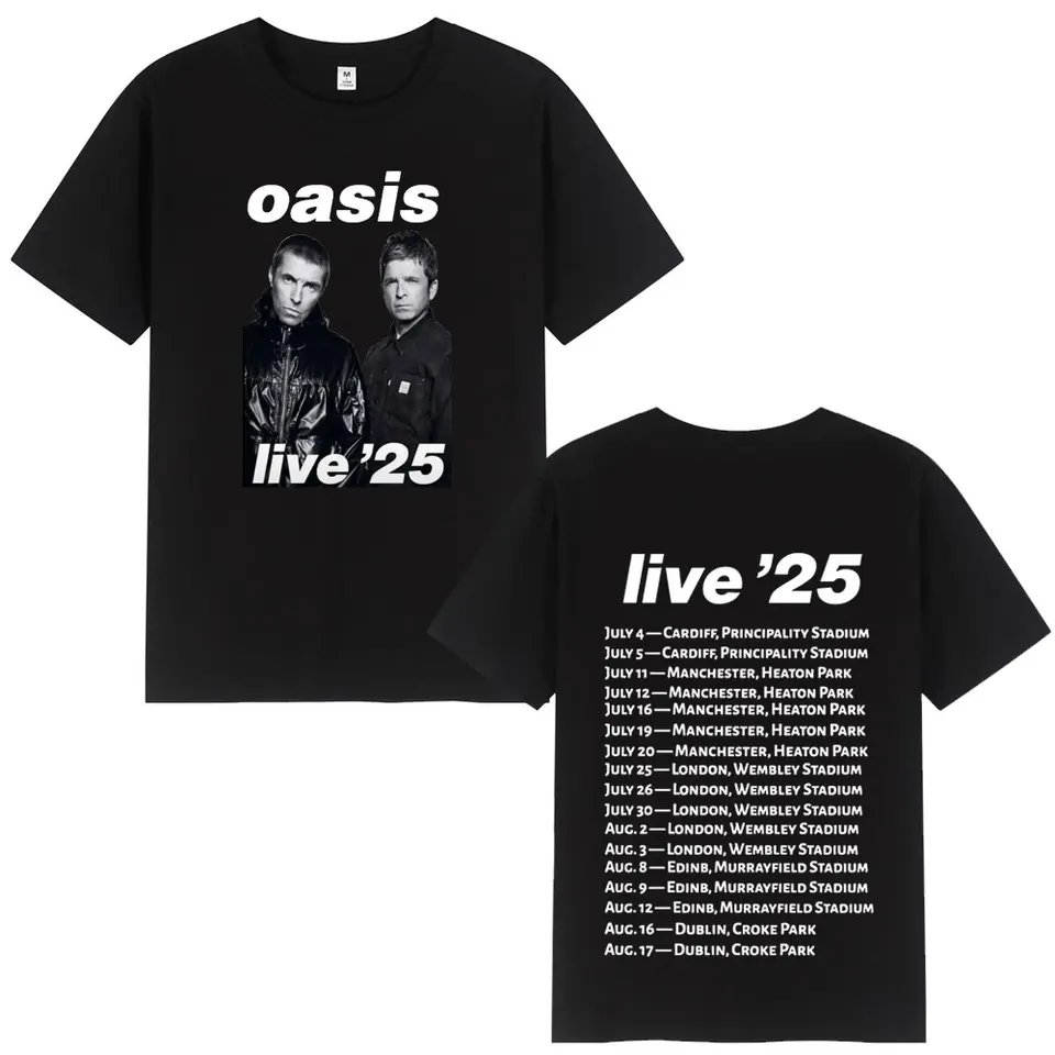 Rock Band O-Oasis Live 25 Tour T-Shirts Mens Women Summer Casual O