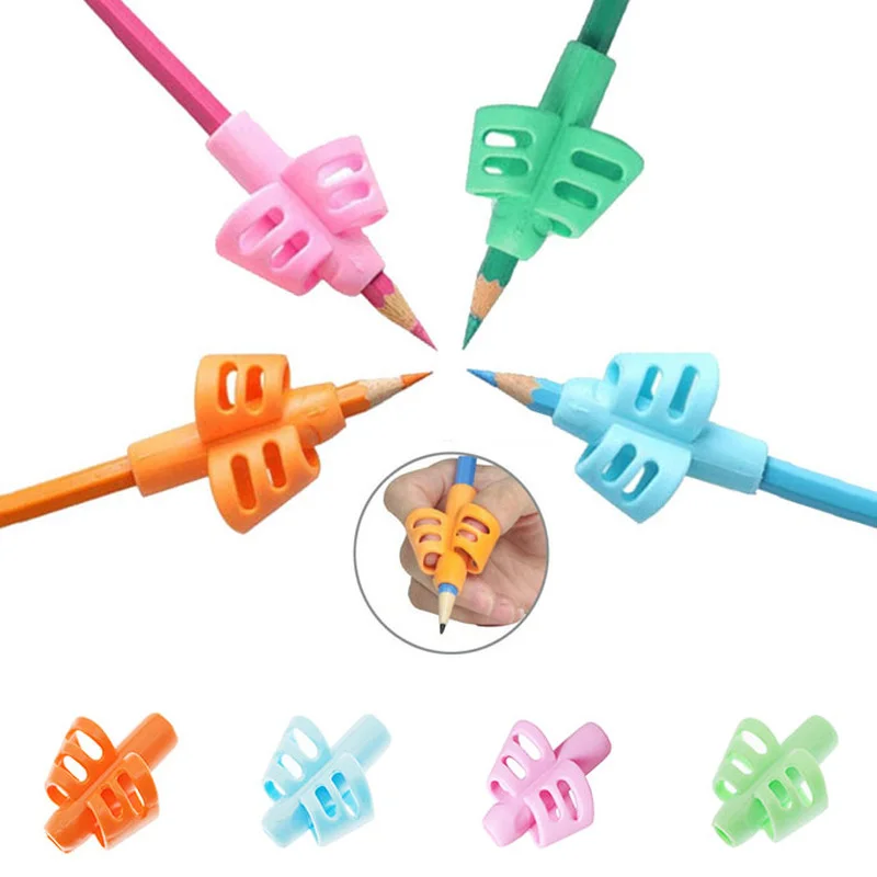 1PC Silicone Two-finger Pen Gripper One Second Positioning and Writing Posture Corrector Children Student Stationery Wholesale