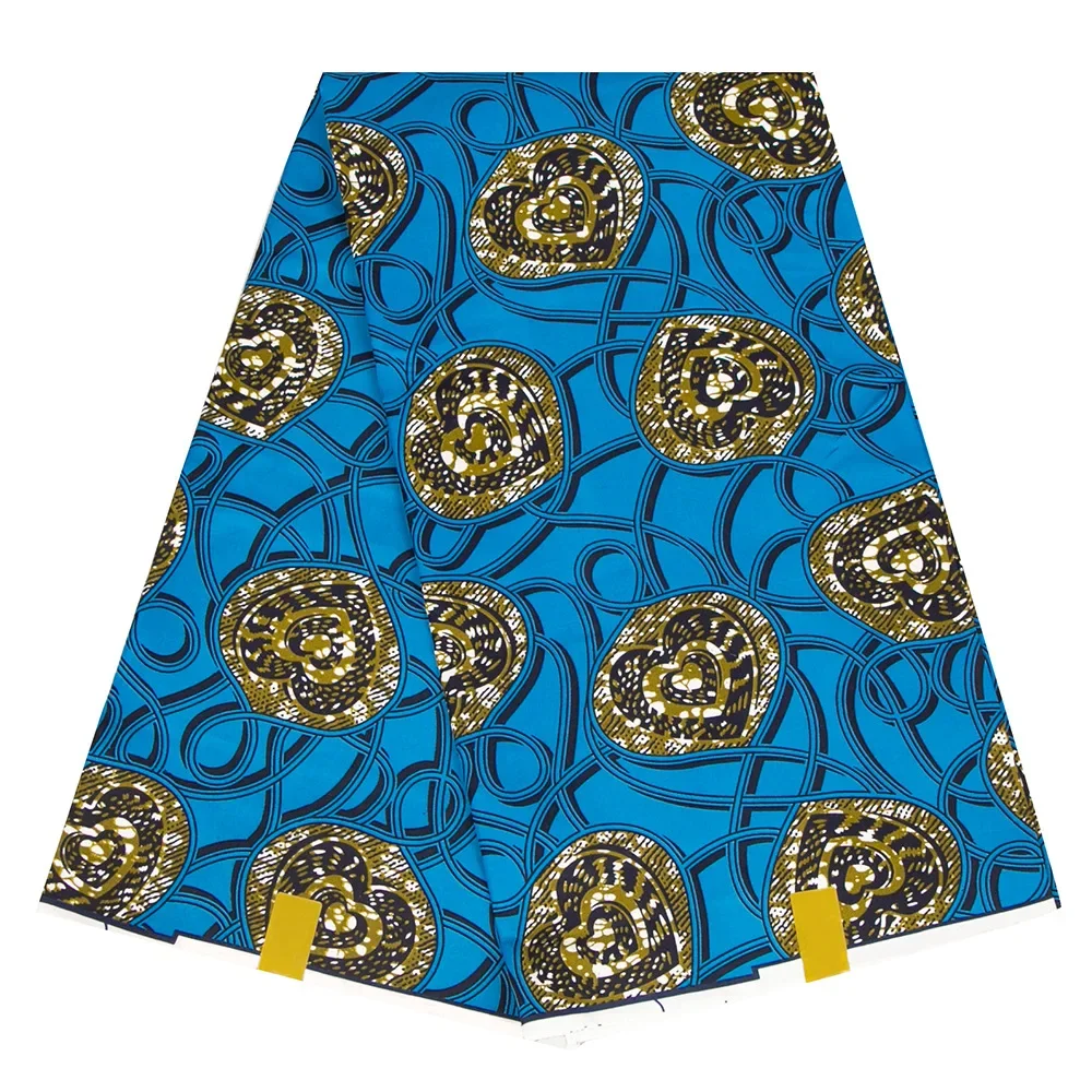 Newest Nigerian Ankara African Polyester Material Wax Fabric DIY Print Sewing Tissu Textile Material For Women Dresses