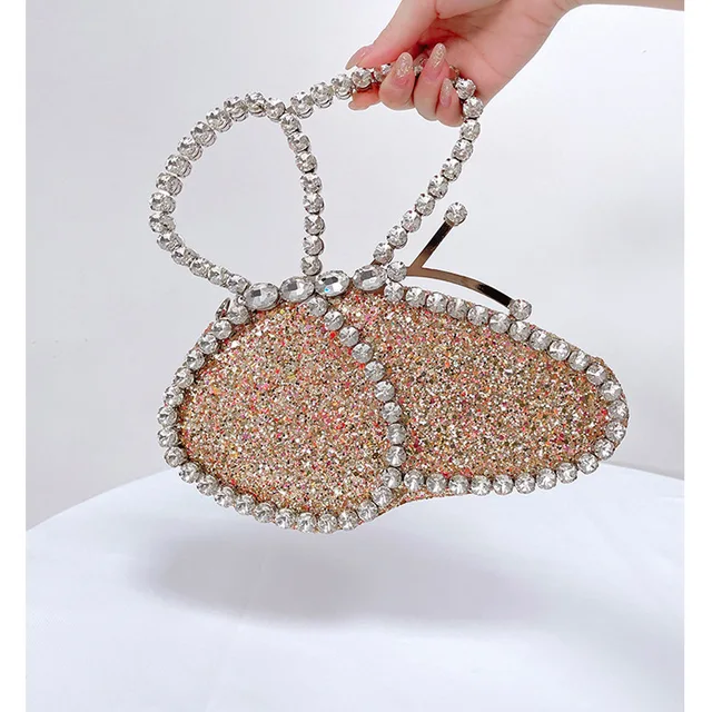 Women's Small Rhinestone Butterfly Top Handle Evening Clutch Bags - ROMY  TISA