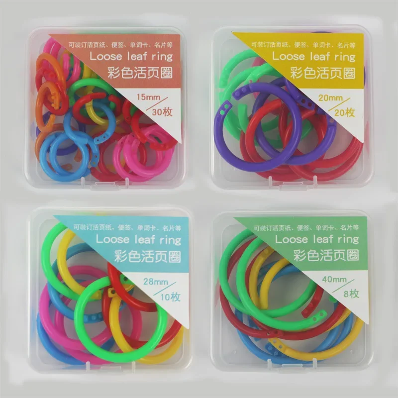 Plastic Binding Rings 15/20/28/40mm Plastic Ring Binder for DIY Albums Circle Loose-leaf Book
