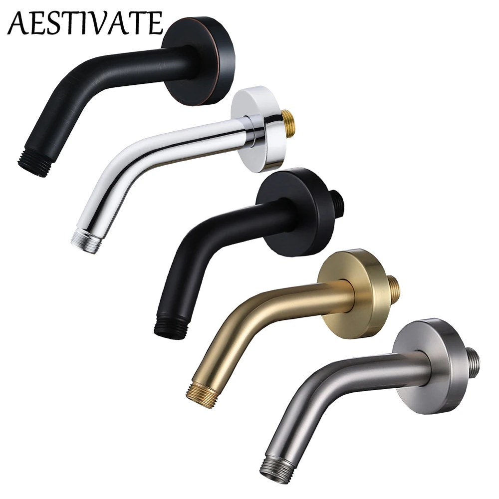 Stainless Steel Shower Arm Silver Chrome Plated Wall Mounted Shower