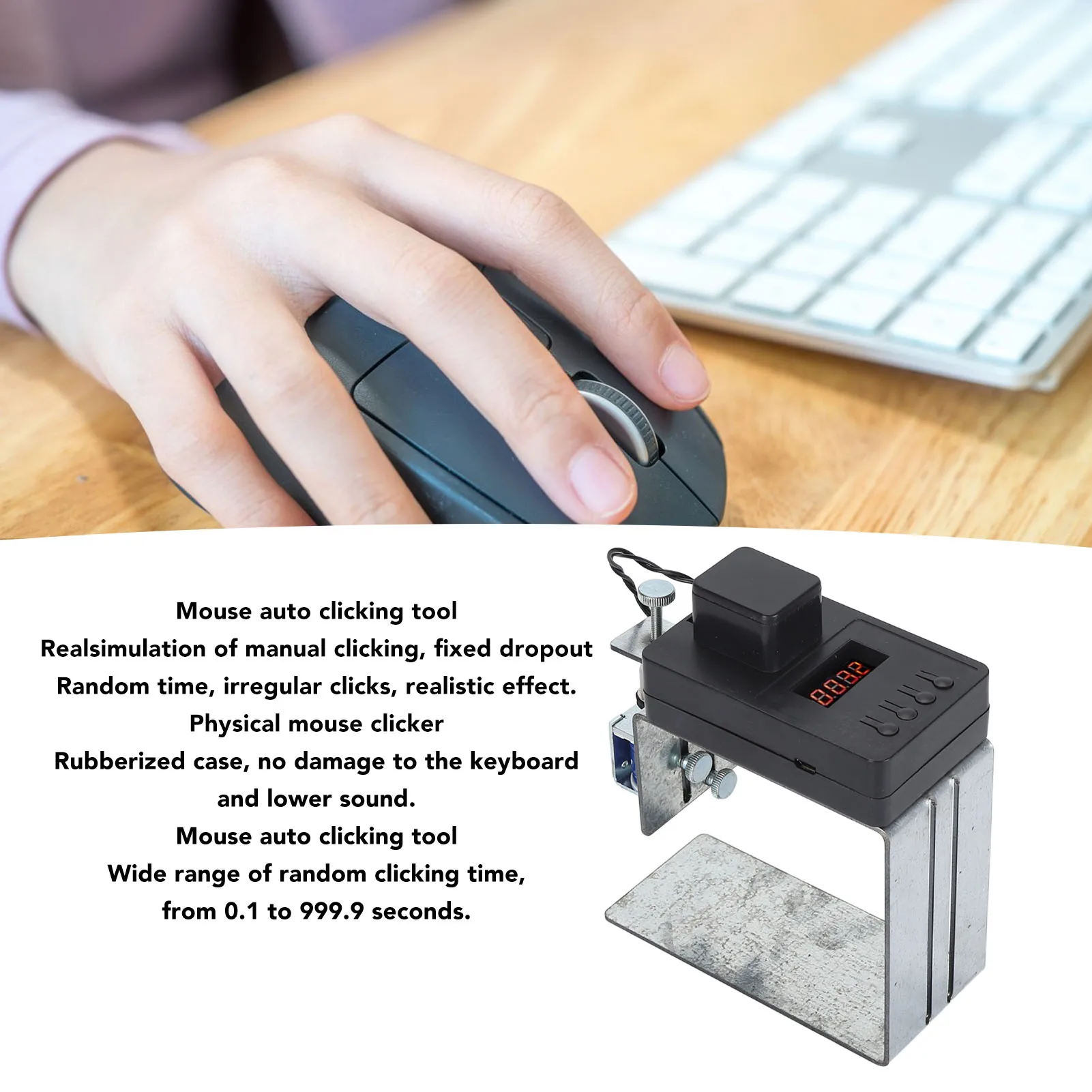 Computer Keyboard Clicker Real Effect Adjustable Height Auto Keyboard Clicker Auto Clicking Tool Practical for Gaming Computer