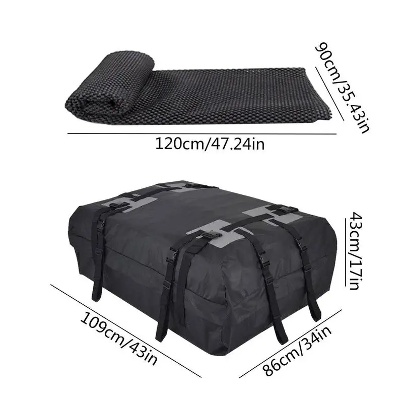 Car Rooftop Cargo Carrier Bag 15 Cubic Feet Car Cargo Roof Bag In Foldable Design 600D Oxford Cloth Waterproof Soft Car Roof Bag