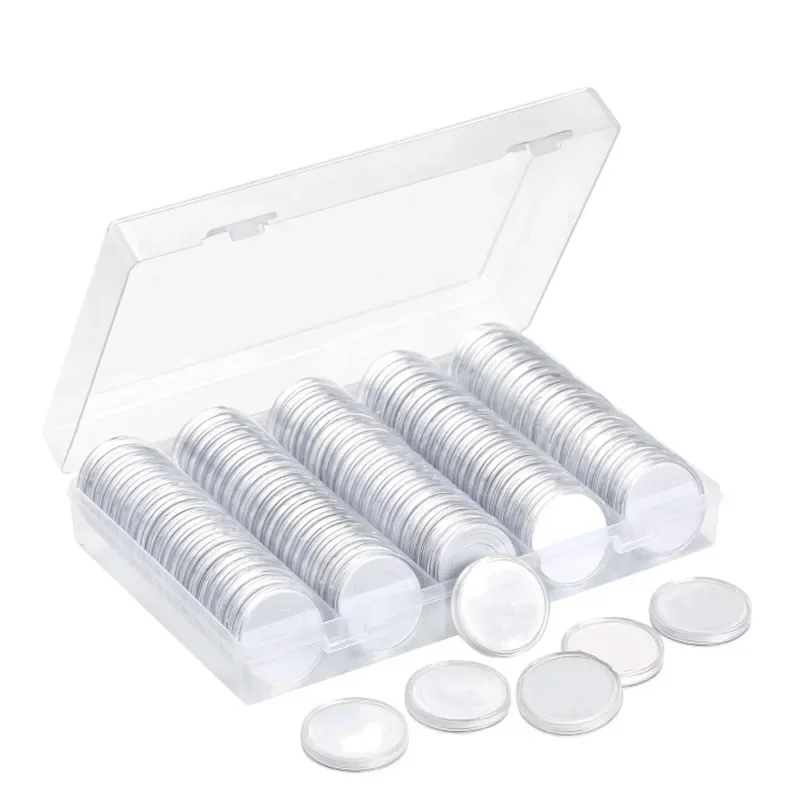 60 Capsule Portamonete Trasparenti Da 40 Mm Con Distanziatori – Organizer In Plastica Per Collezione - 5