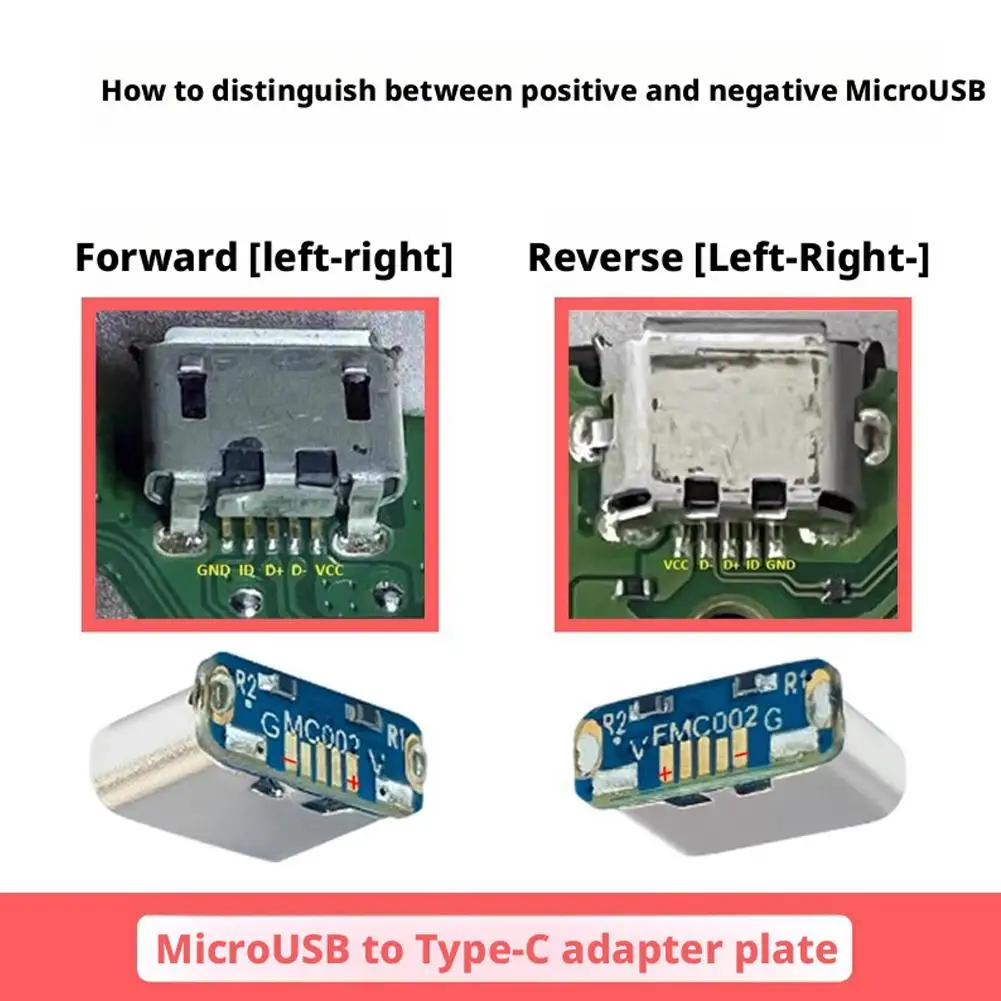 5PCS M85K MicroUSB to Type-C 어댑터 보드 DIY 수리 수정 액세서리 지원 충전 및 USB2.0 데이터 전송