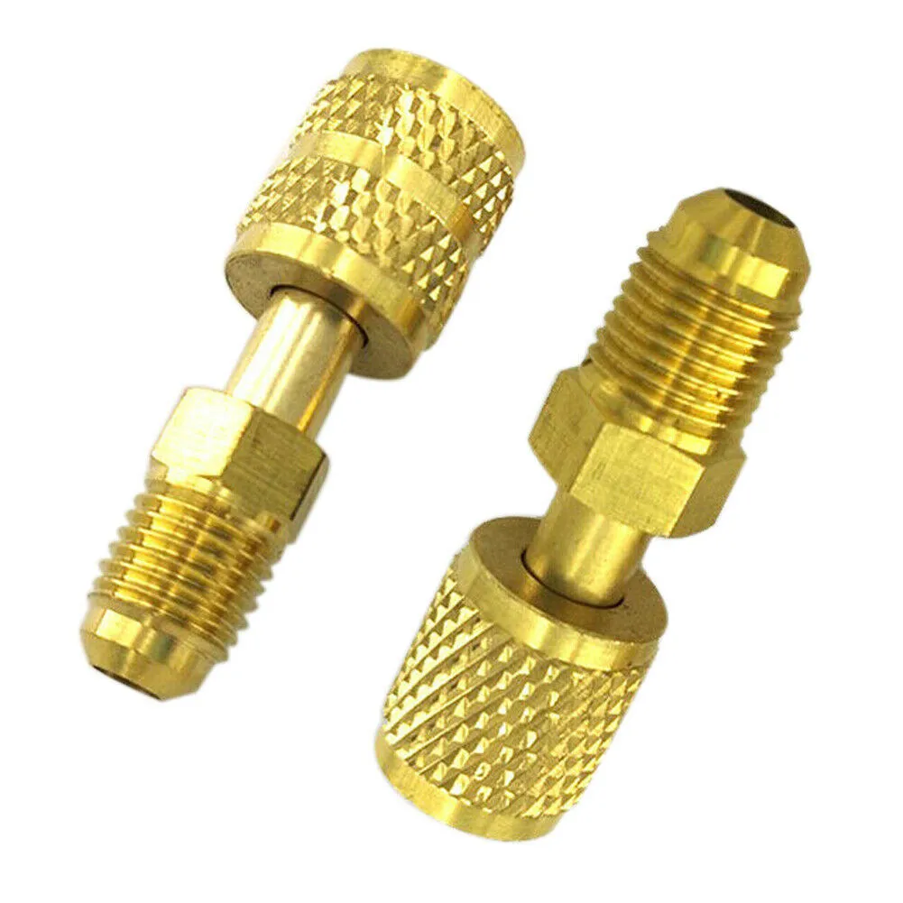 

2Pcs R410a AC Adapter 5/16in 1/4in SAE Male Female For Valve System Tool SAE External Thread 1/4" SAE Car Accessories