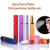 12ml Perfume Bottle 5pcs / 7pcs /10pcs Metal Case Glass Tank Aluminum Nozzle Spray Refillable Bottle Set Rechargeable Glass 1