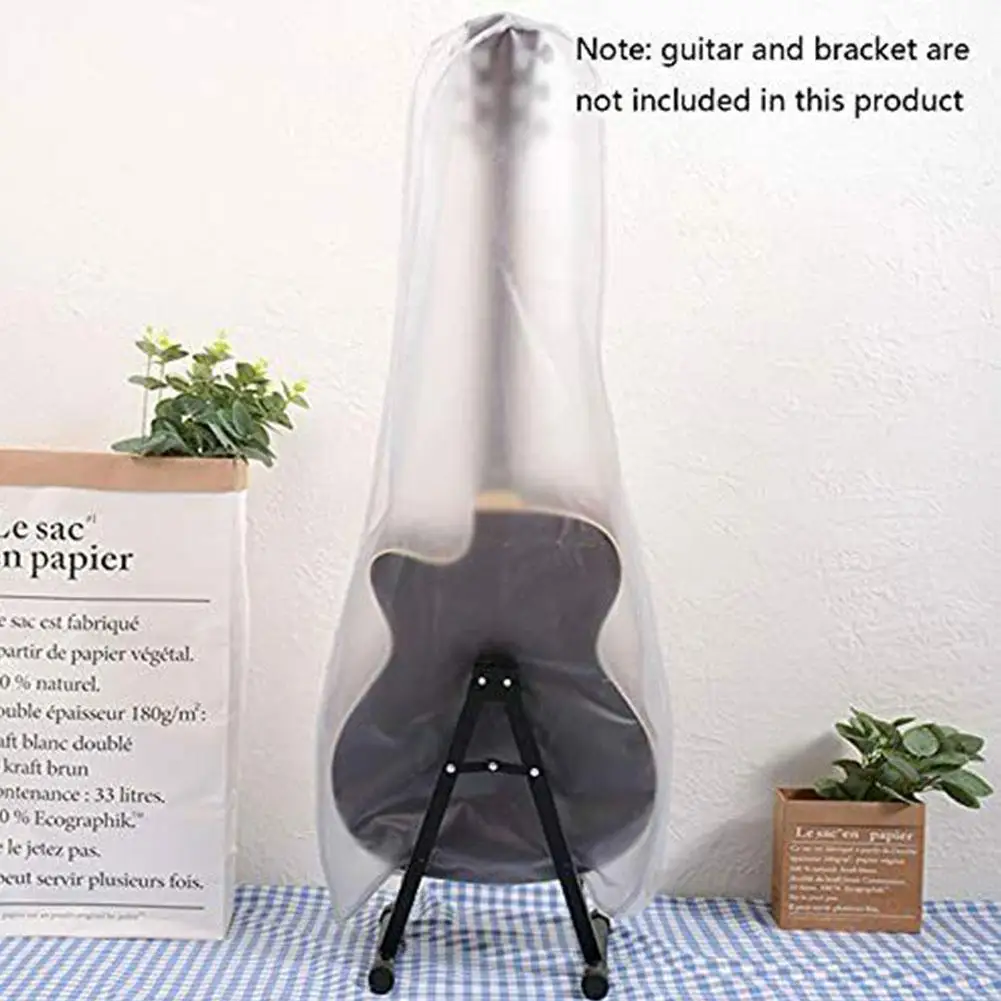 Guitar Dust Cover Bass Musical Instrument Waterproof Cover Electric All-inclusive Cover Folk Guitar Translucent Wood Froste S1k8