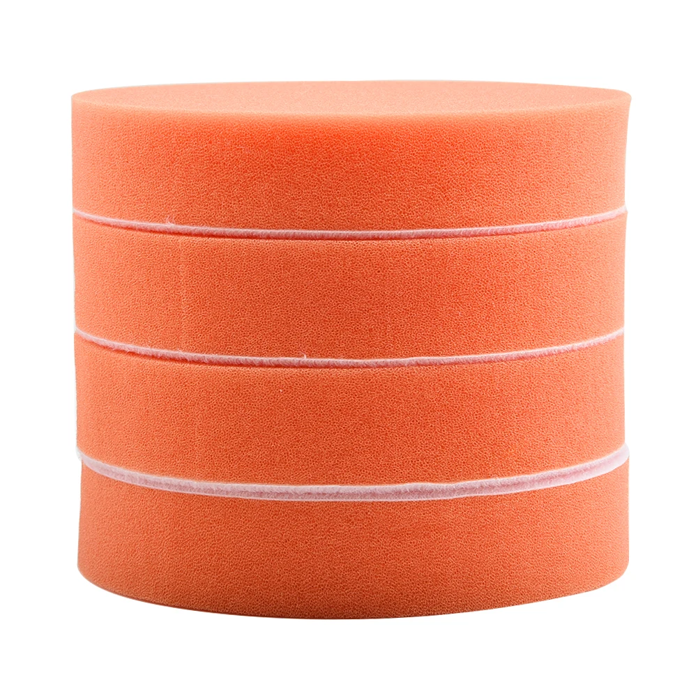 

4pcs 125mm 5" Car Polishing Buffing Pad Flat Orange Sponge Polisher Buffer Waxing Pads Car Van Glass Ceramic Polishing Tools
