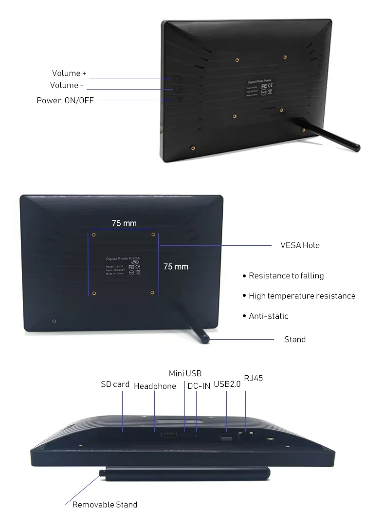 Desktop&Wall Mount 10.1 inch 8-core Android 14 POE Tablet PC Touch Screen Smart