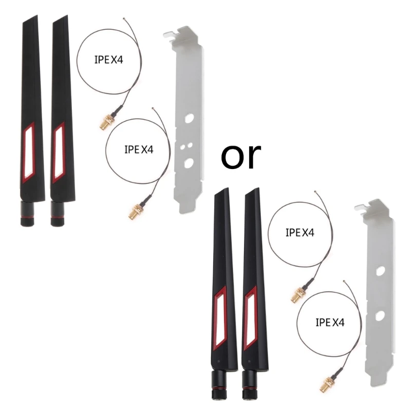 

RP-SMA IPEX MHF4 WiFi Antenna sets for Intel for M.2 AX210 AX200 Wireless WiFi C X3UF