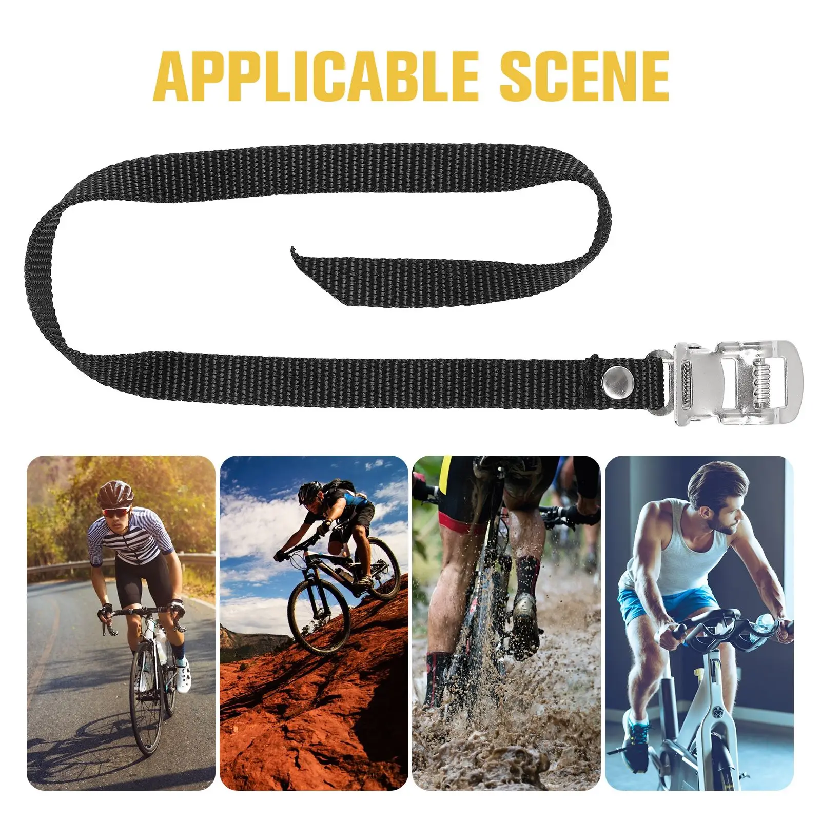 4Pcs Pedal Toe Replacement Exercise Bike Fixed Straps Muzzle Fixed Rope Adjustable Home gym Fitness Accessory bicycle strap bicycle fixing strap bike accessory bicycle fixing band