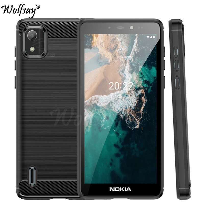 Per Nokia C2 2A Edizione Custodia Paraurti Cover Posteriore In Fibra Di Carbonio Al Silicio Per Nokia C2 2A Edizione Custodia Per Nokia C2 2Nd Edition