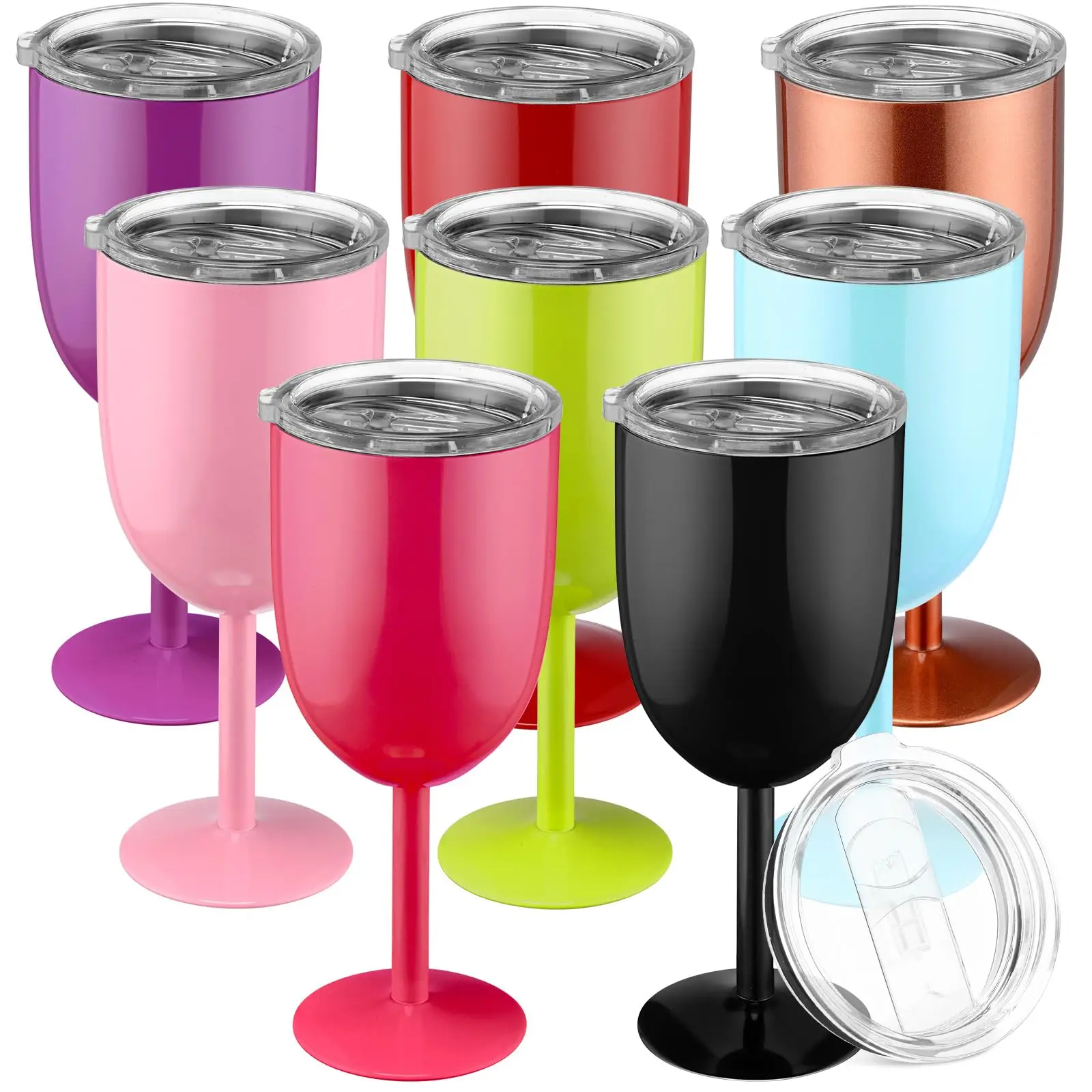 10oz Double layered Stainless Steel Goblet Red Wine Cocktail Glass U-shaped Metal Tall Champagne Glass Bar Creative Goblet Glass