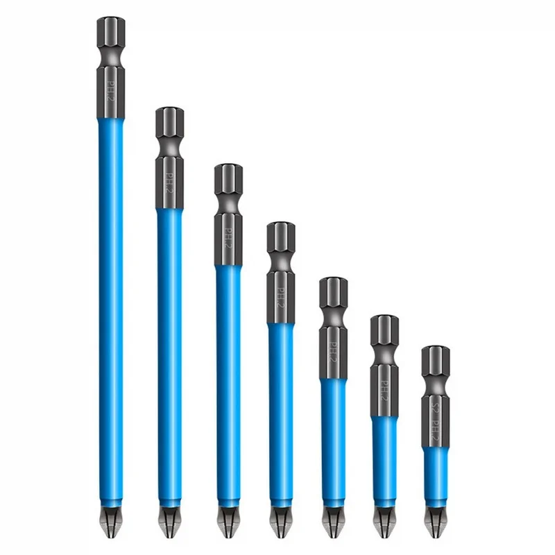 

7 шт./набор, магнитные Нескользящие сверла Philips PH2, 25/50/65/70/90/125/150 мм