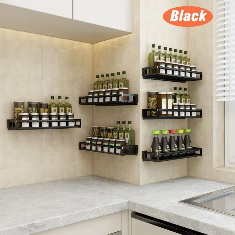 Multi-Purpose Kitchen Organizer Wall Mount Spice Rack Shelf Bracket Storage for Pantry, Bathroom,Cupboard,Over Stove,Closet Door