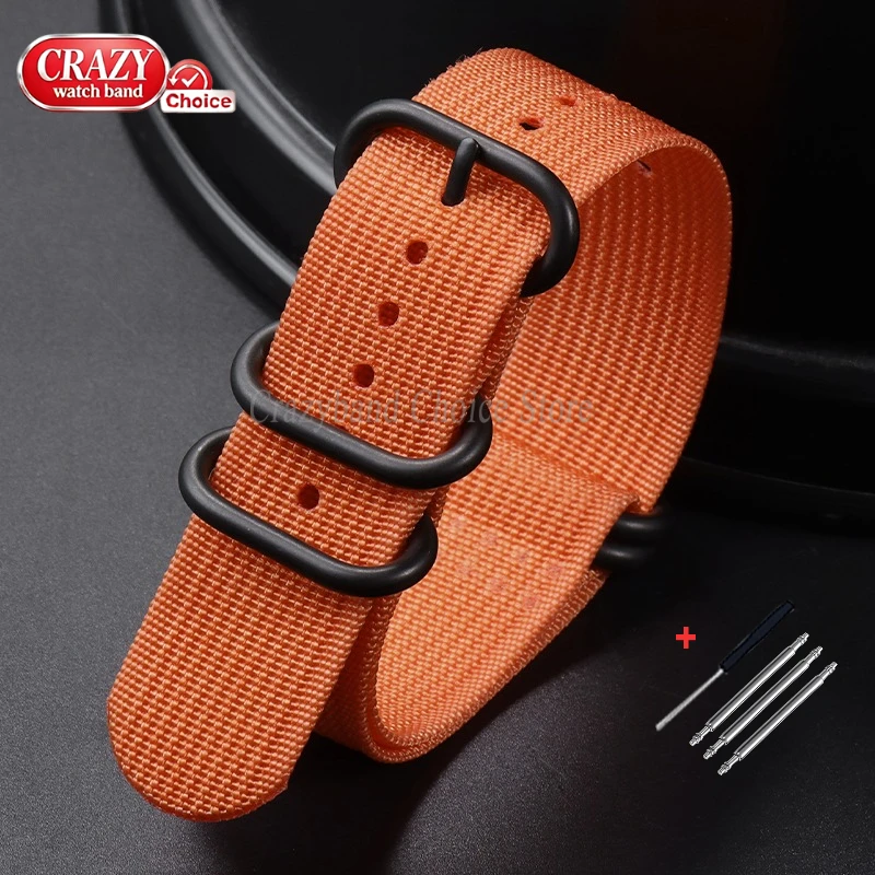 Durable Nylon Canvas Watch Strap with Universal Sport Design and Multiple Buckle Options