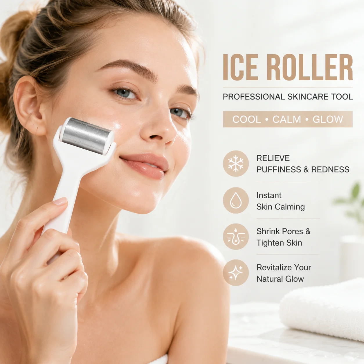 Revitalizing Ice Roller for Skin Rejuvenation and Anti-Aging Therapy