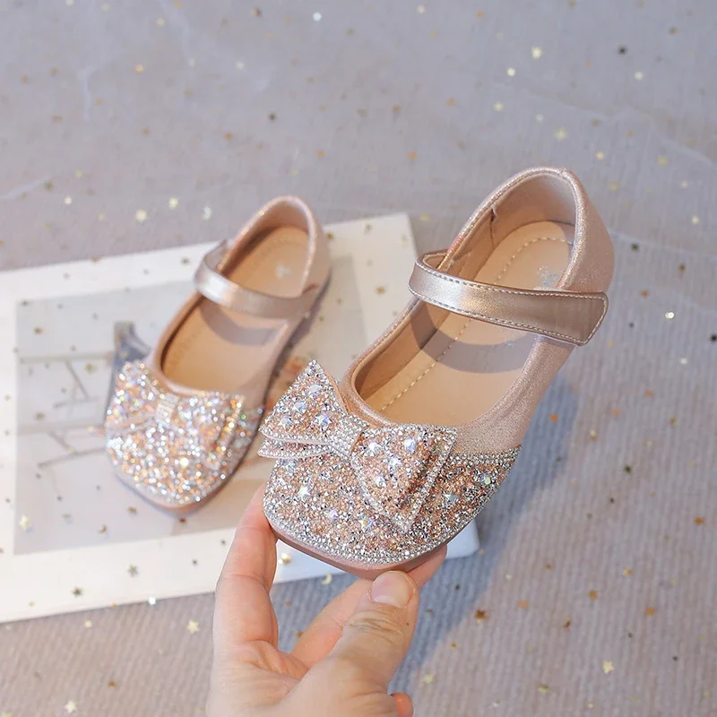 Girls Leather Flat Shoes for Wedding Party and Casual