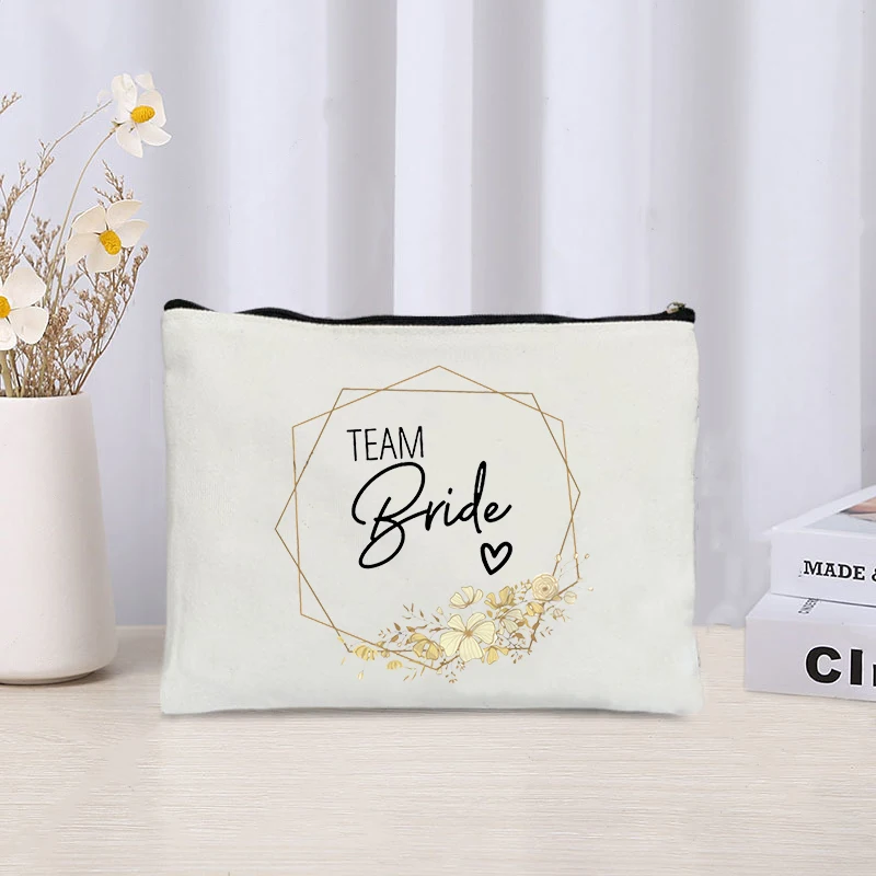Bridesmaids Gift Cosmetic Bags for Wedding Decorations Flowers Pattern Team Bride Gifts Bags for Bachelorette Party Wallet 3