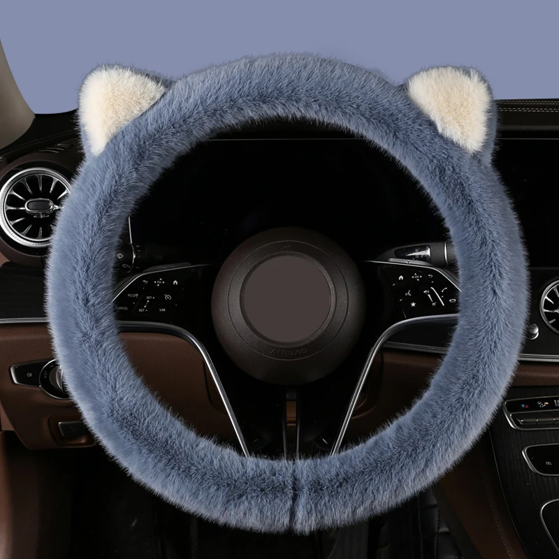 Coprivolante Universale Antiscivolo a Forma di Orecchie di Gatto, Copertura Protettiva Invernale in Peluche Caldo 38CM, Carino Rosa Forma O D - Image 5