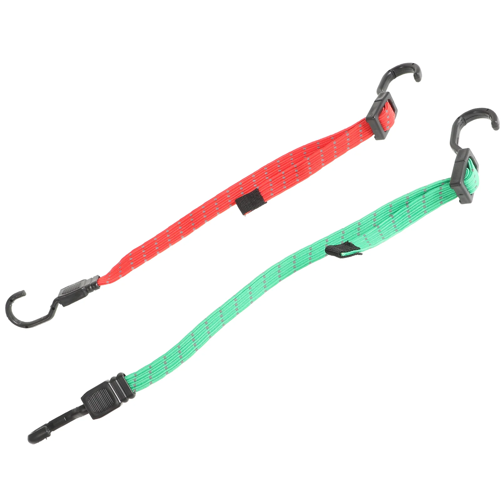 Elastic Bungee Cord With Hook Flat Cargo Straps Heavy Duty Tensioning Belts Adjustable Luggage Tie Down Motorcycle Hooks 2 Pcs