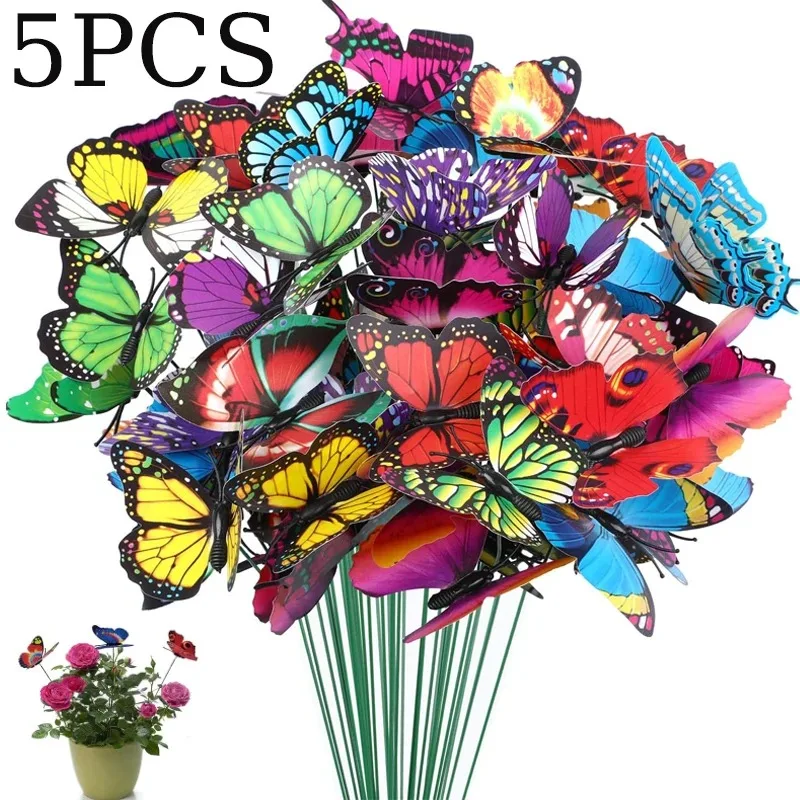 Colorful Waterproof Butterfly Garden & Flower Pot Decorations, Set of 5-50 Pieces