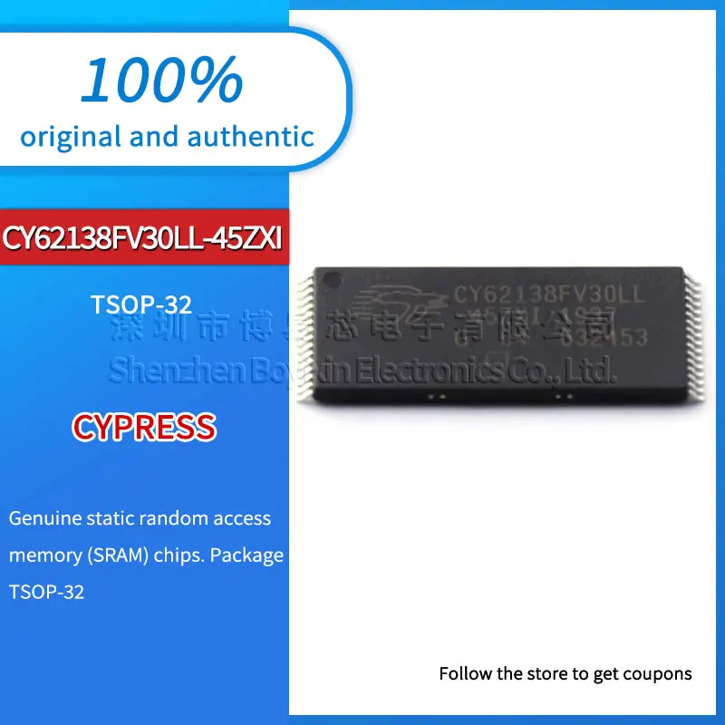 

Original genuine CY62138FV30LL-45ZXI new static random access memory (SRAM) IC chip package TSOP-32