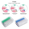 200 Pieces/Box Green Plastic Interdental Silicone Brush Dental Toothpicks With Threaded Oral Cleaning Tools 3
